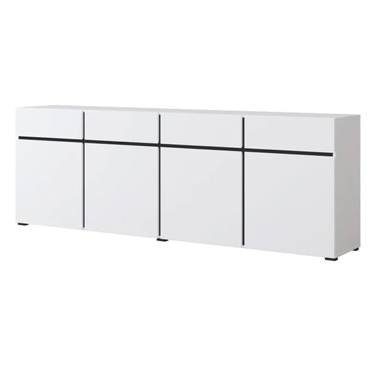 Kodak Wooden Sideboard With 4 Doors 4 Drawers In White