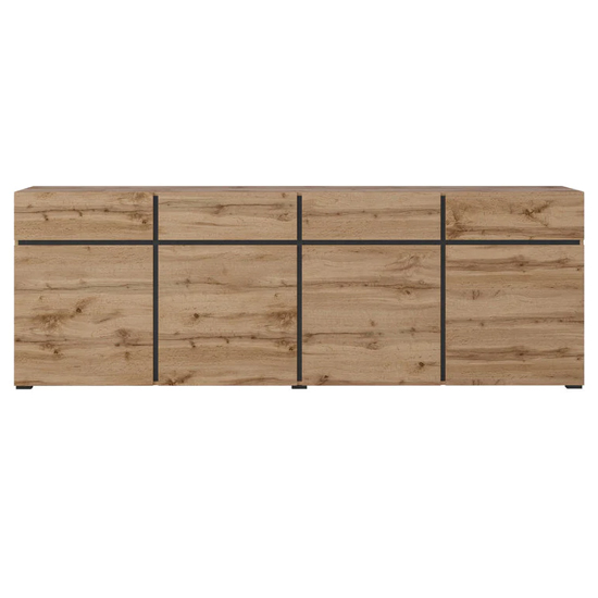 Kodak Wooden Sideboard With 4 Doors 4 Drawers In Wotan Oak
