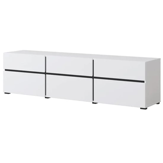 Kodak Wooden TV Stand With 3 Doors 3 Drawers In White