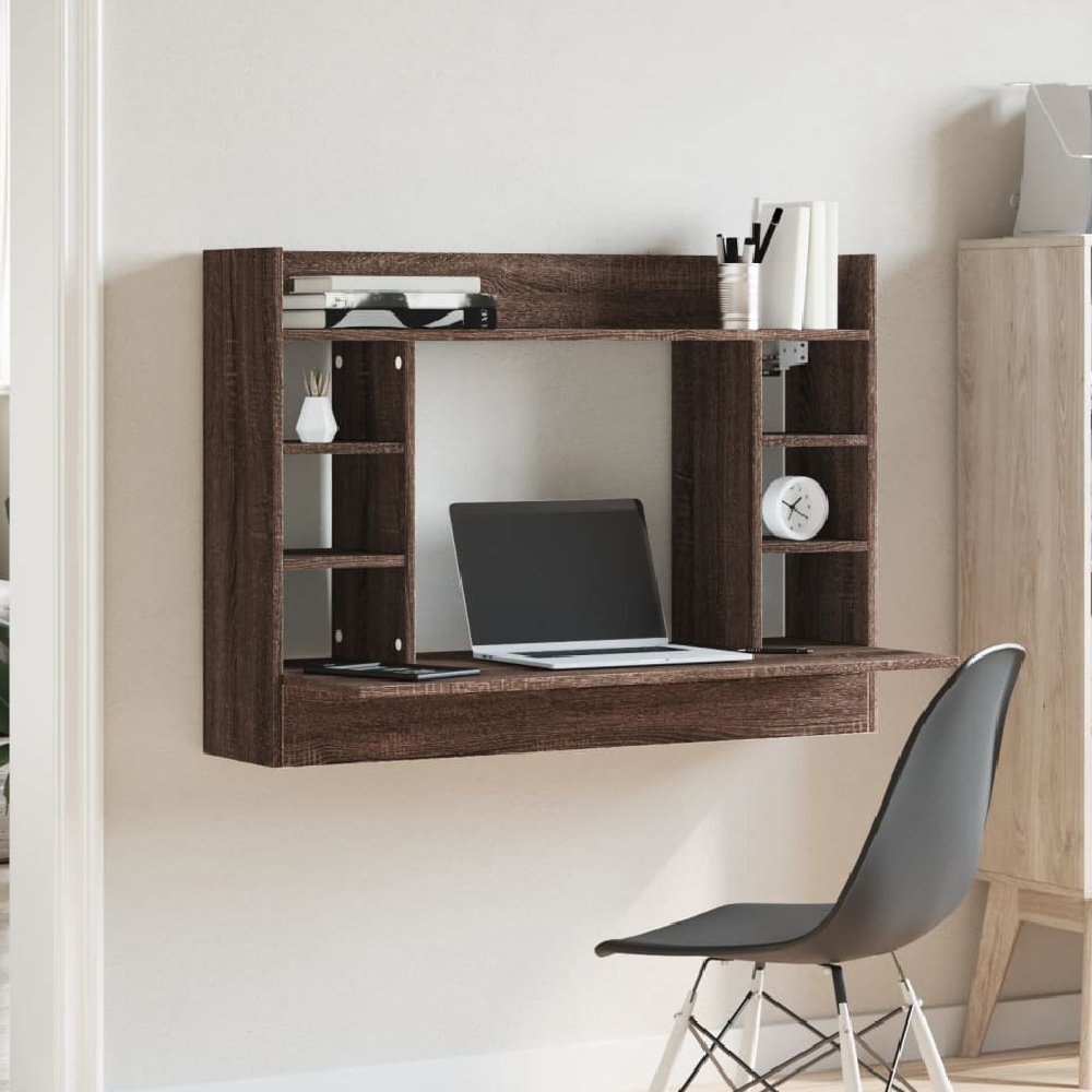 Read more about Kodak wooden wall mounted laptop desk in brown oak