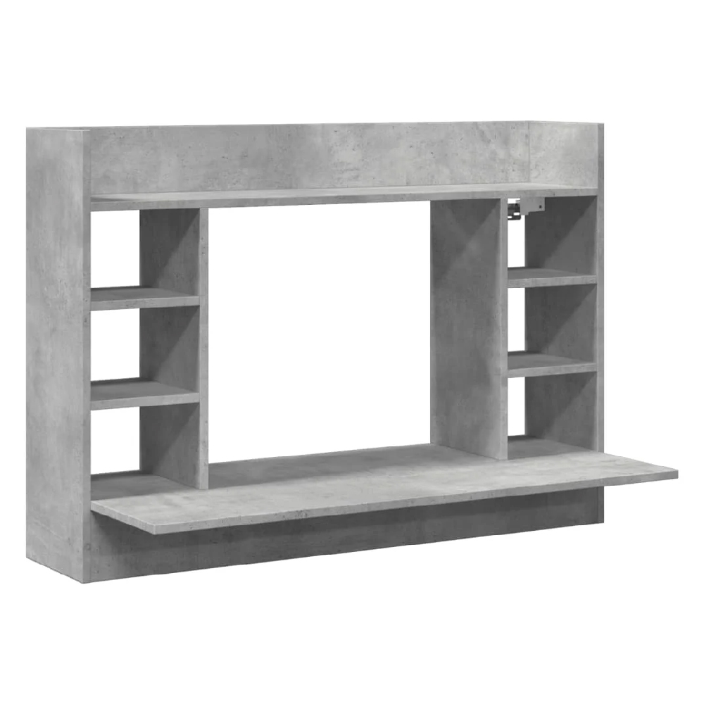Kodak Wooden Wall Mounted Laptop Desk In Concrete Grey