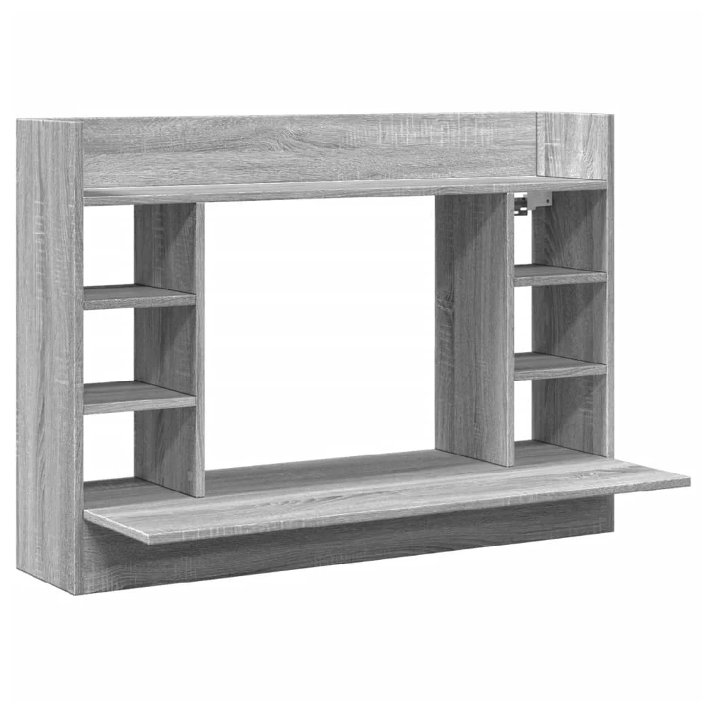 Kodak Wooden Wall Mounted Laptop Desk In Grey Sonoma