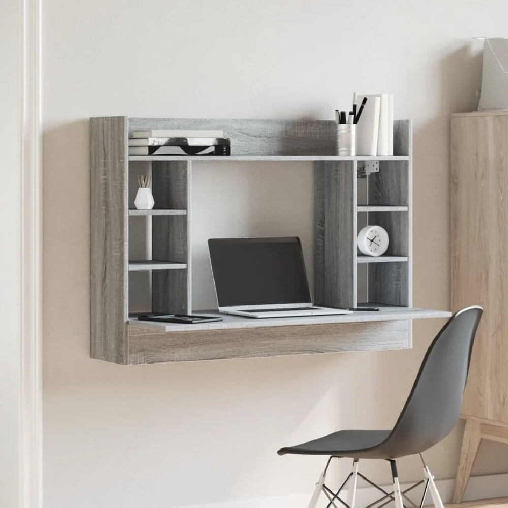 Read more about Kodak wooden wall mounted laptop desk in grey sonoma