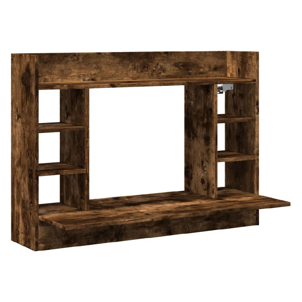 Kodak Wooden Wall Mounted Laptop Desk In Smoked Oak
