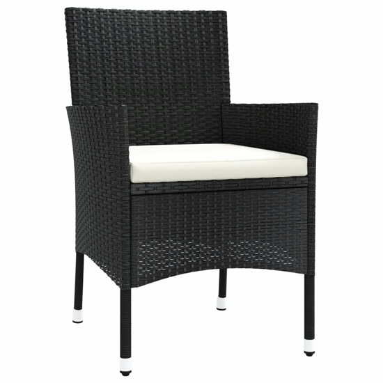 Kodi 5 Piece Garden Bistro Set In Black Rattan With Cushions