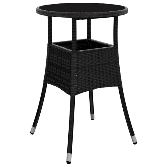 Kodi 5 Piece Garden Bistro Set In Black Rattan With Cushions