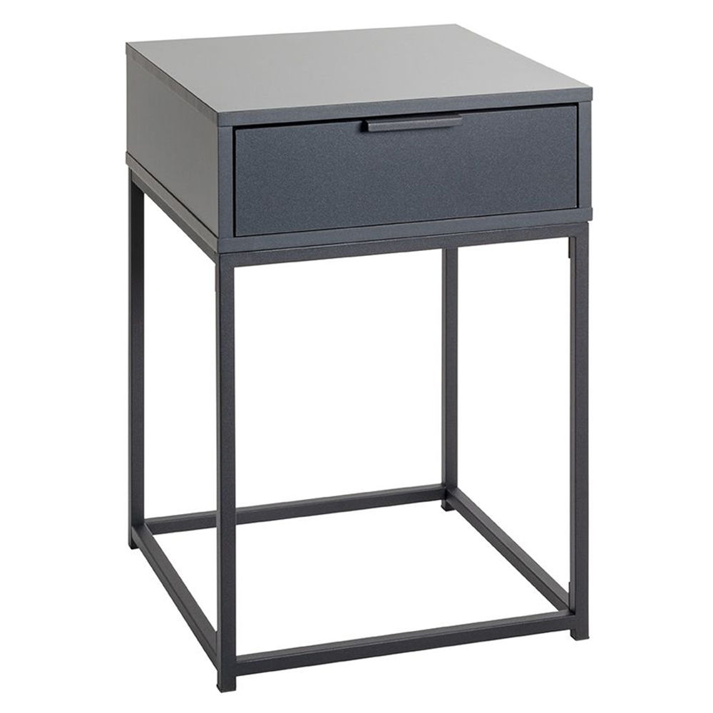 Kodiak Large Wooden Bedside Cabinet With 1 Drawer In Anthracite