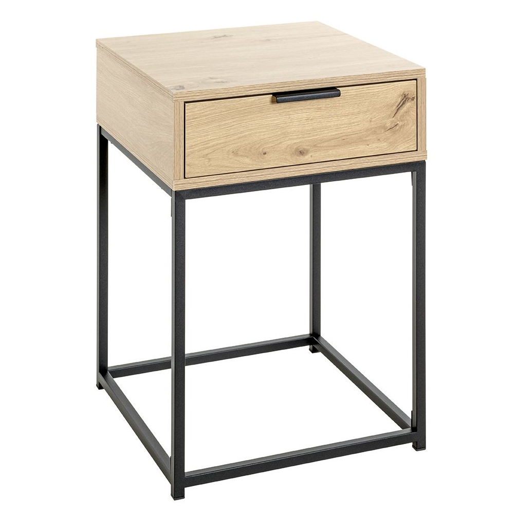 Kodiak Large Wooden Bedside Cabinet With 1 Drawer In Oak