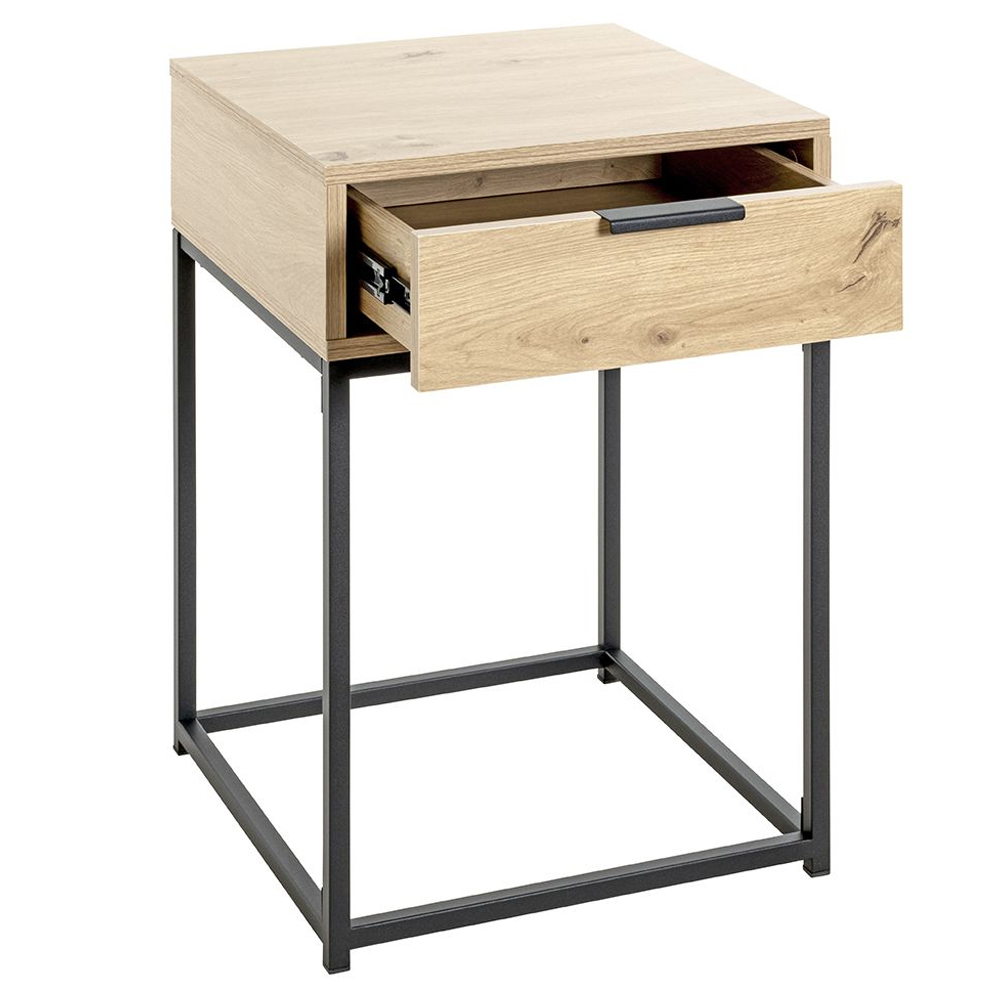 Kodiak Large Wooden Bedside Cabinet With 1 Drawer In Oak