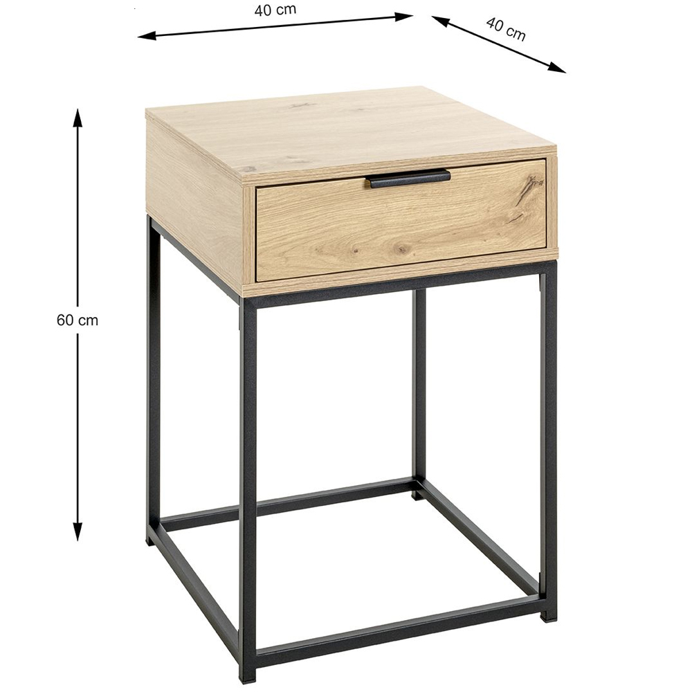 Kodiak Large Wooden Bedside Cabinet With 1 Drawer In Oak