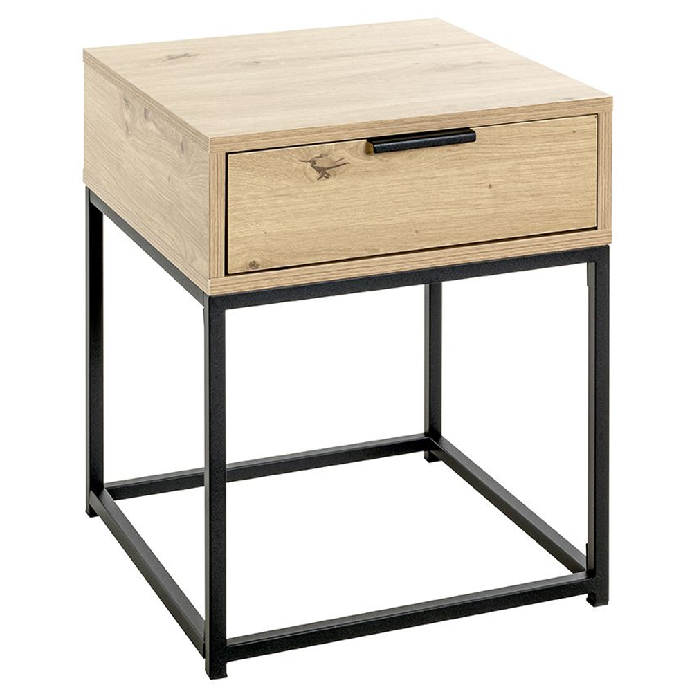 Kodiak Medium Wooden Bedside Cabinet With 1 Drawer In Oak