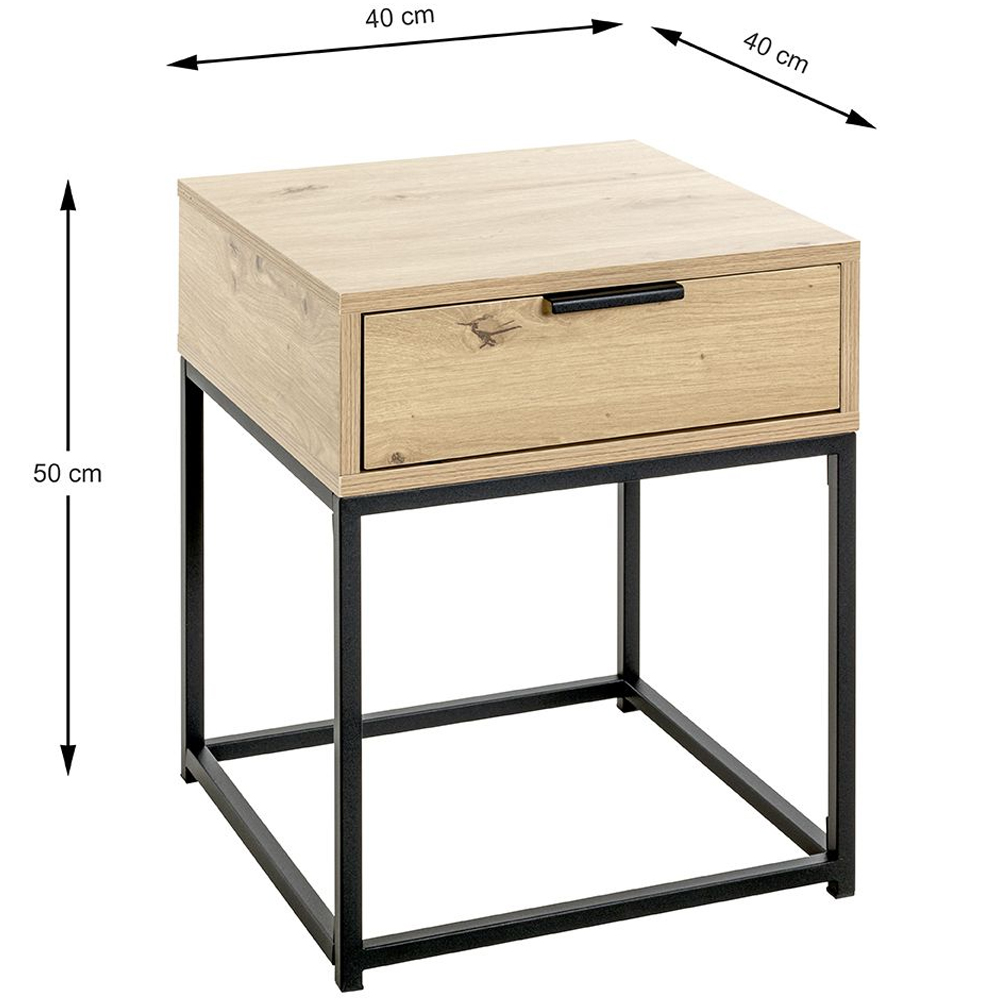 Kodiak Medium Wooden Bedside Cabinet With 1 Drawer In Oak