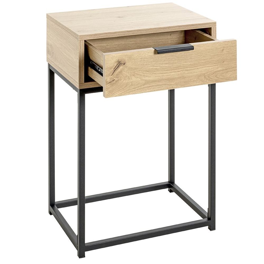 Kodiak Samll Wooden Bedside Cabinet With 1 Drawer In Oak