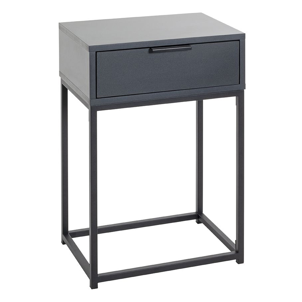 Kodiak Small Wooden Bedside Cabinet With 1 Drawer In Anthracite
