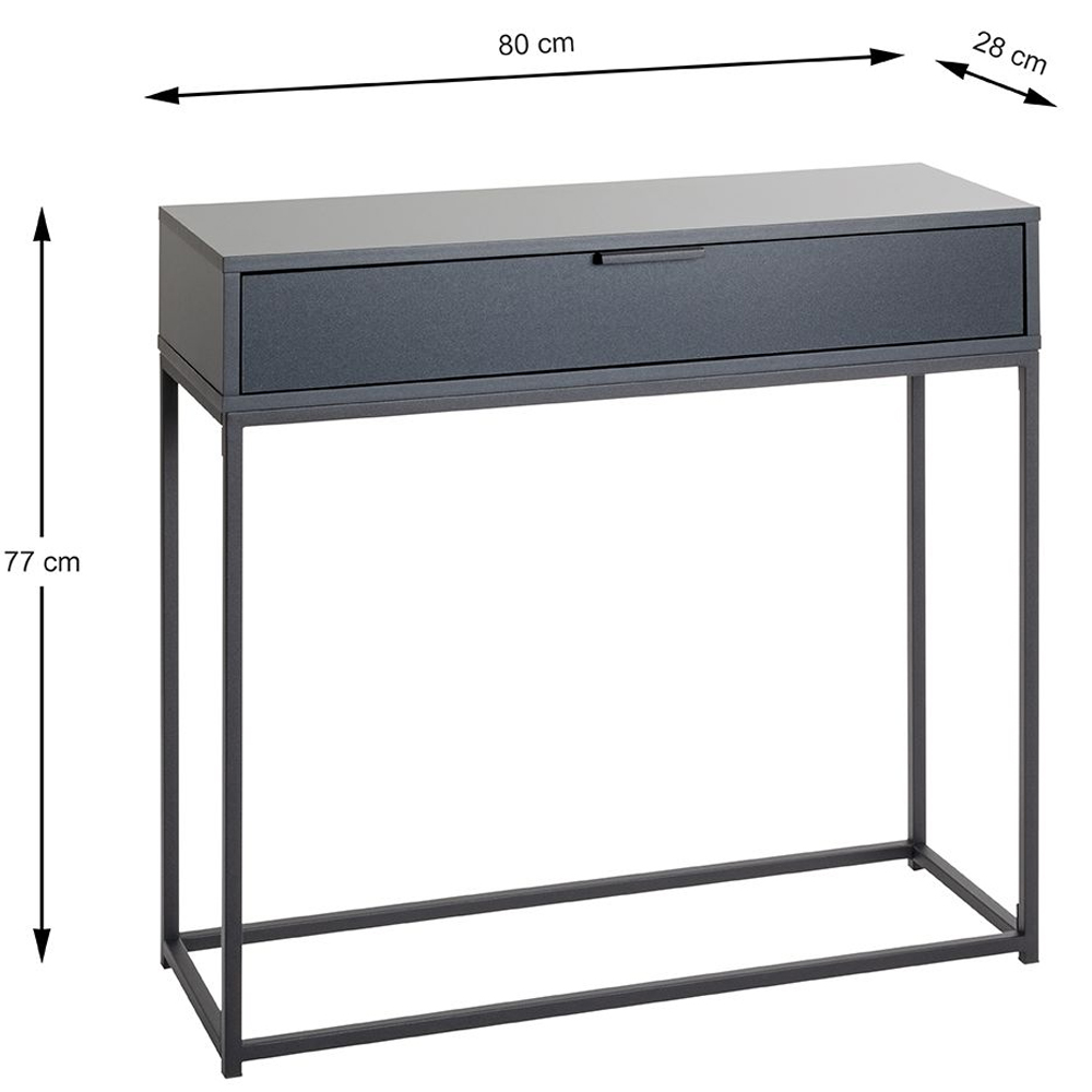 Kodiak Wooden Console Table With 1 Drawer In Anthracite