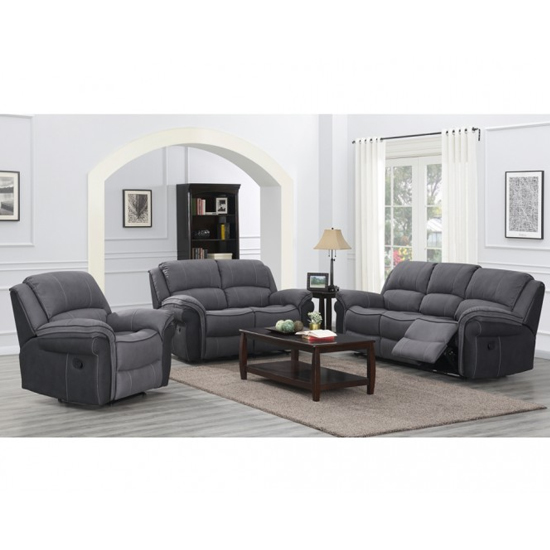 Read more about Koeia 3 seater sofa and 2 armchairs suite in grey fusion