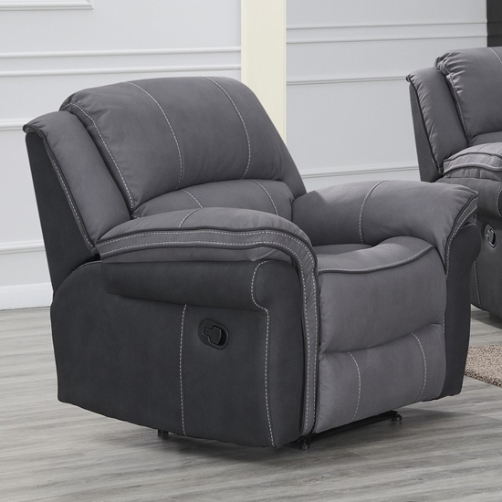 Photo of Koeia fabric lounge chaise armchair in grey fusion