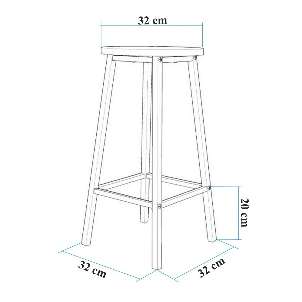 Kohana Rectangular Wooden Bar Table with 2 Stools in Black and Oak
