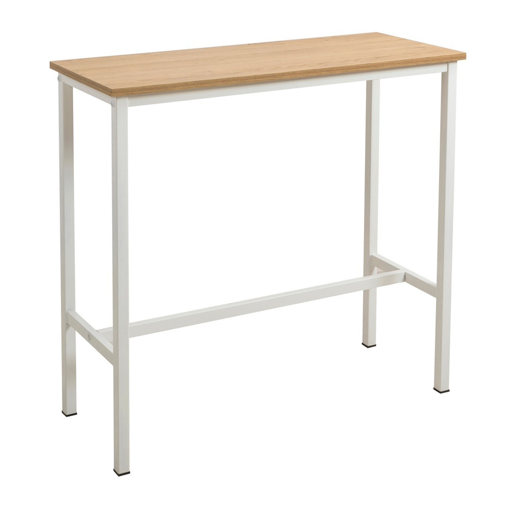 Kohana Rectangular Wooden Bar Table with 2 Stools in White and Oak