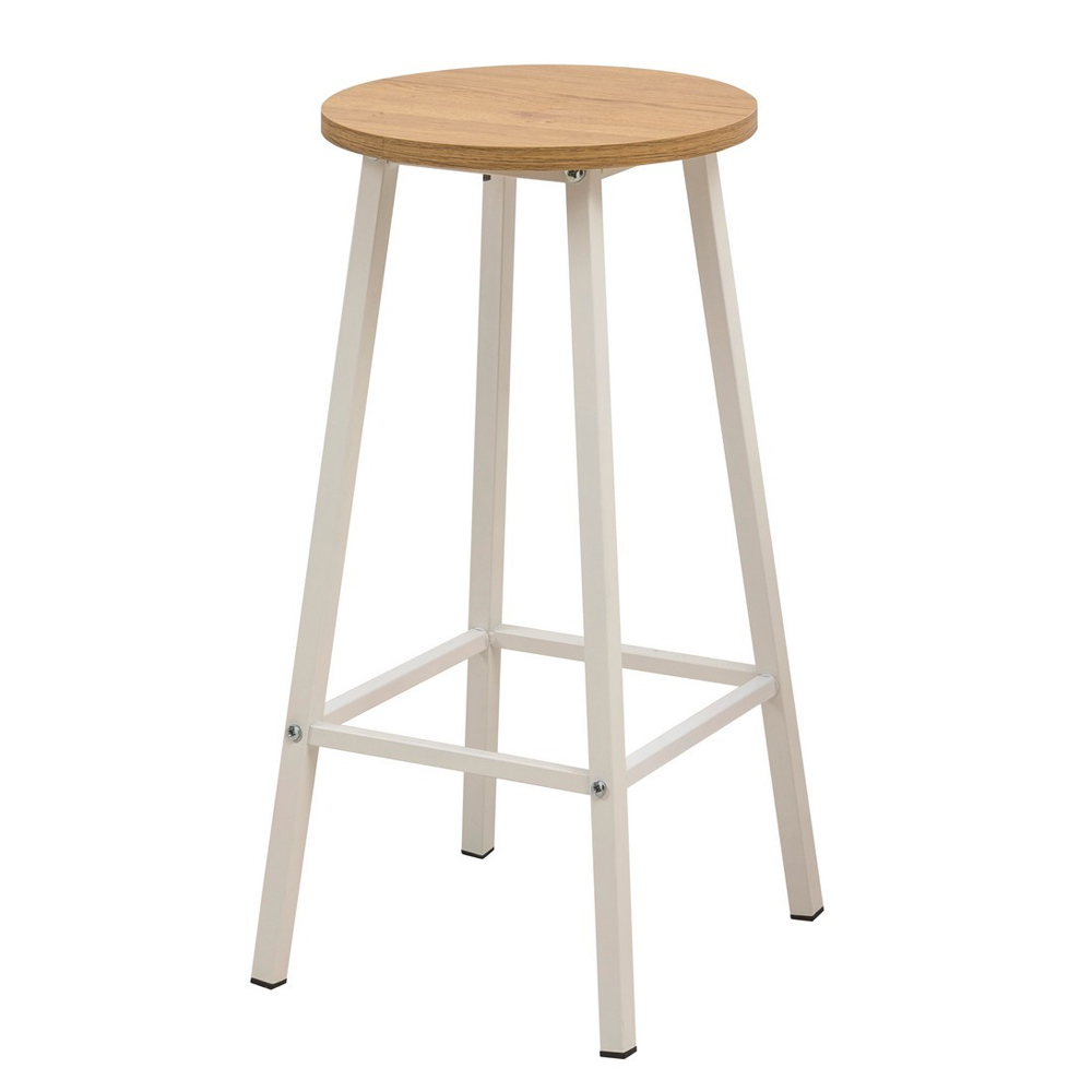 Kohana Rectangular Wooden Bar Table with 2 Stools in White and Oak