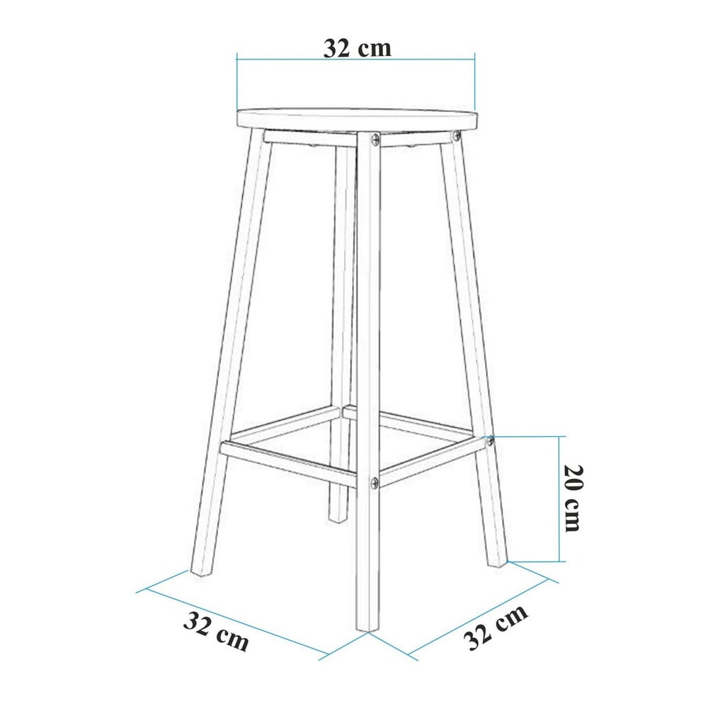 Kohana Rectangular Wooden Bar Table with 2 Stools in White and Oak