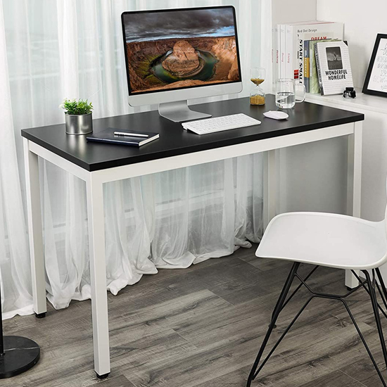Kohler Wooden Black Top Computer Desk With White Legs Sale