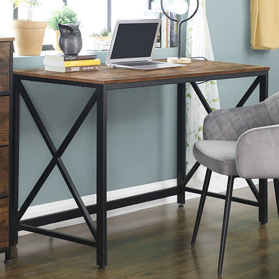 Kohler Wooden Loft Style Computer Desk In Rustic Brown FiF