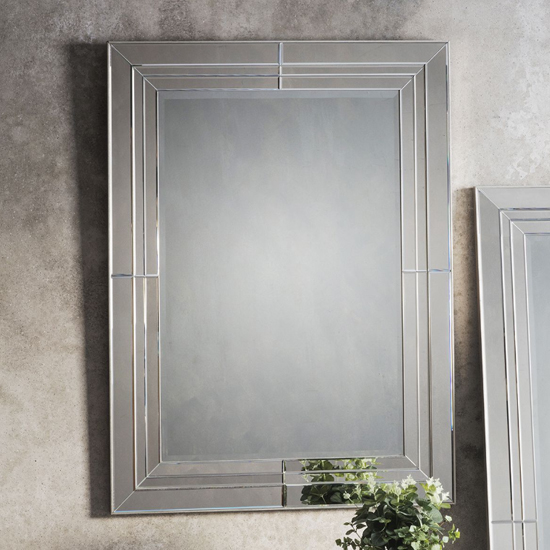 Product photograph of Kokomo Rectangular Bevelled Wall Mirror In Silver from Furniture in Fashion