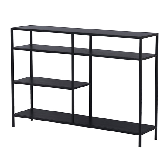 Kola Wooden Console Table With Metal Frame In Black Furniture in Fashion