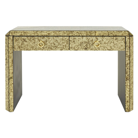 Koma Mirrored Glass Console Table With 2 Drawers In Gold_2