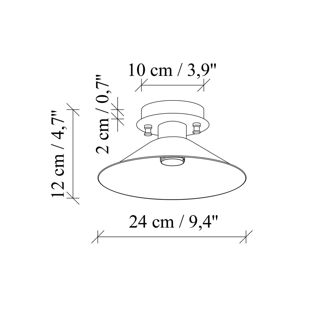 Konik Metal Ceiling Light in Orange