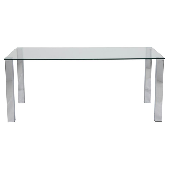 Konya Glass Dining Table Large With Chrome Base