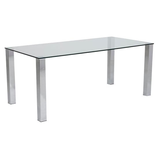 Product photograph of Konya Glass Dining Table Large With Chrome Base from Furniture in Fashion