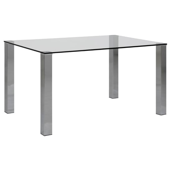 Product photograph of Konya Glass Dining Table Small With Chrome Base from Furniture in Fashion