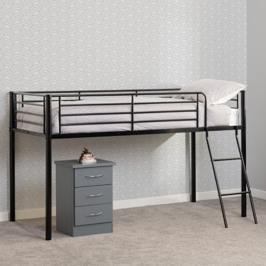 Product photograph of Kyoto Metal Mid Sleeper Bunk Bed In Black from Furniture in Fashion