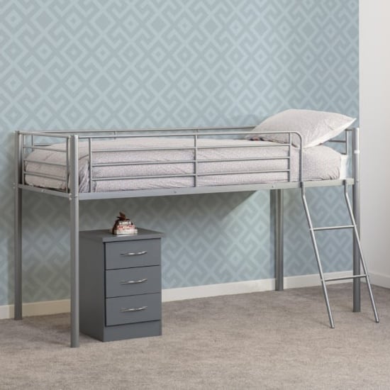 Kyoto Metal Mid Sleeper Bunk Bed In Silver