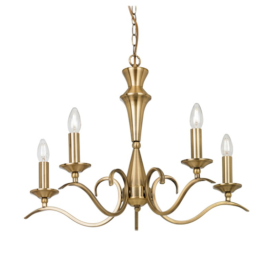 Kora Wall Hung 5 Pendant Light In Antique Brass