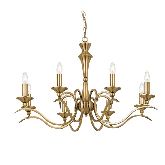 Kora Wall Hung 8 Pendant Light In Antique Brass