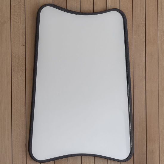 Koran Small Curved Bedroom Mirror In Black Frame