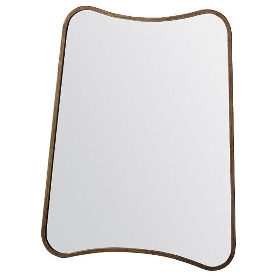 Koran Small Curved Bedroom Mirror In Gold Frame