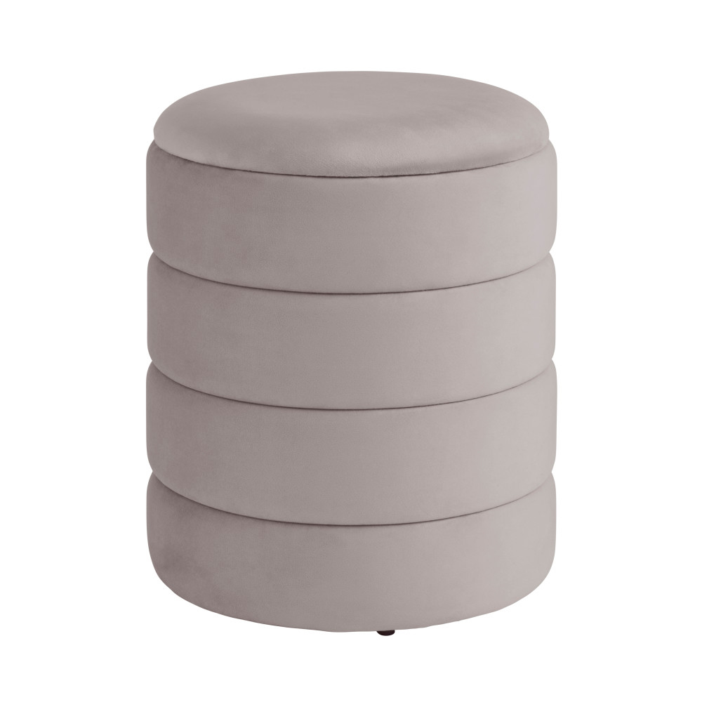 Kosea Velvet Storage Stool in Grey