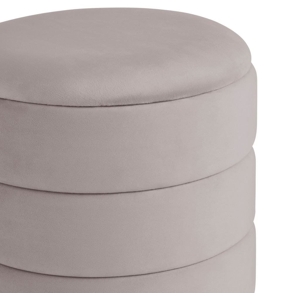 Kosea Velvet Storage Stool in Grey