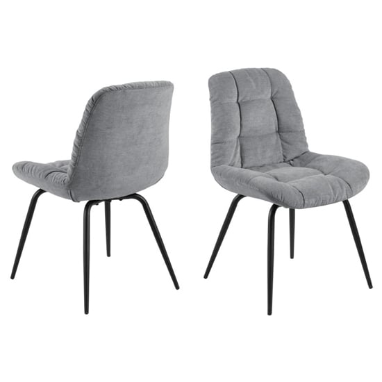 Read more about Kotya grey fabric dining chairs in pair