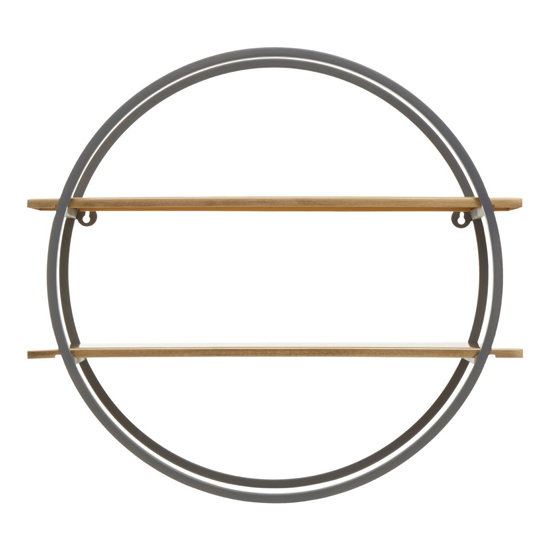 Koura Metal 2 Tier Wall Shelving Unit In Gold And Grey