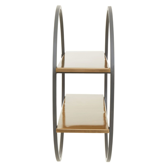 Koura Metal 2 Tier Wall Shelving Unit In Gold And Grey
