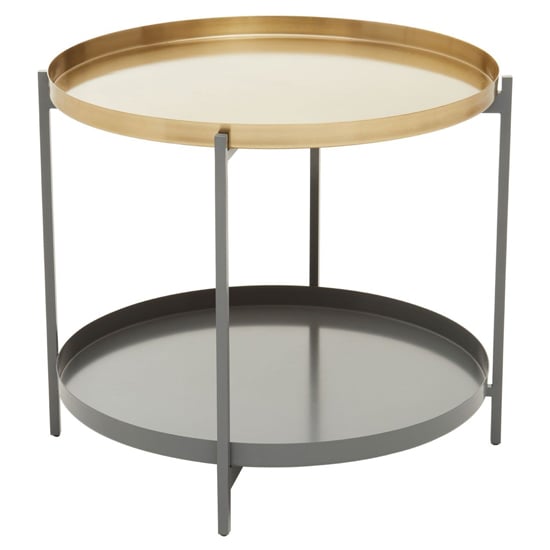 Product photograph of Koura Metal Coffee Table In Gold And Grey from Furniture in Fashion