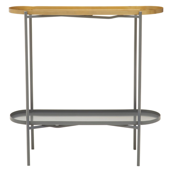 Koura Metal Console Table In Gold And Grey