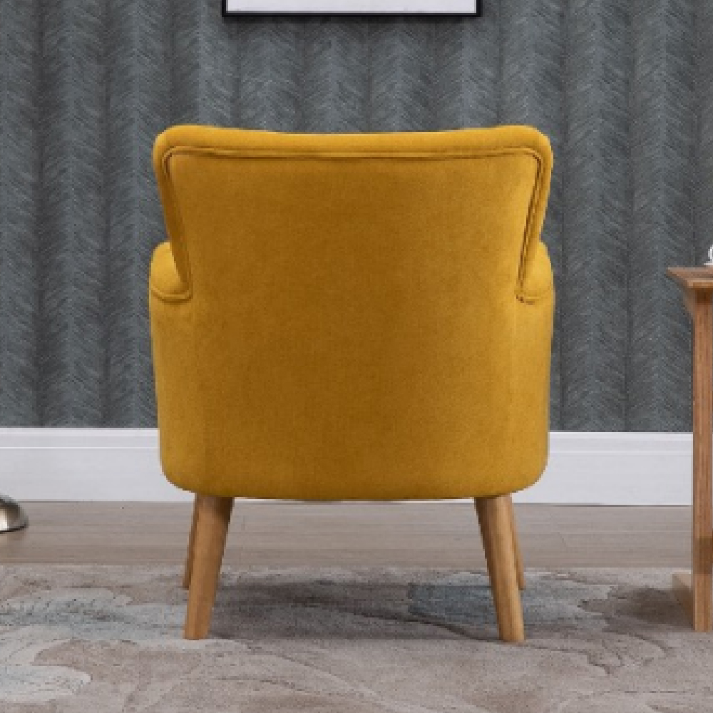 Krabi Fabric Armchair With Oak Legs In Ochre