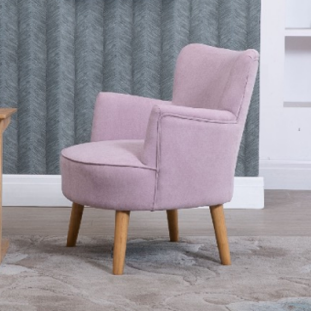 Krabi Fabric Armchair With Oak Legs In Violet