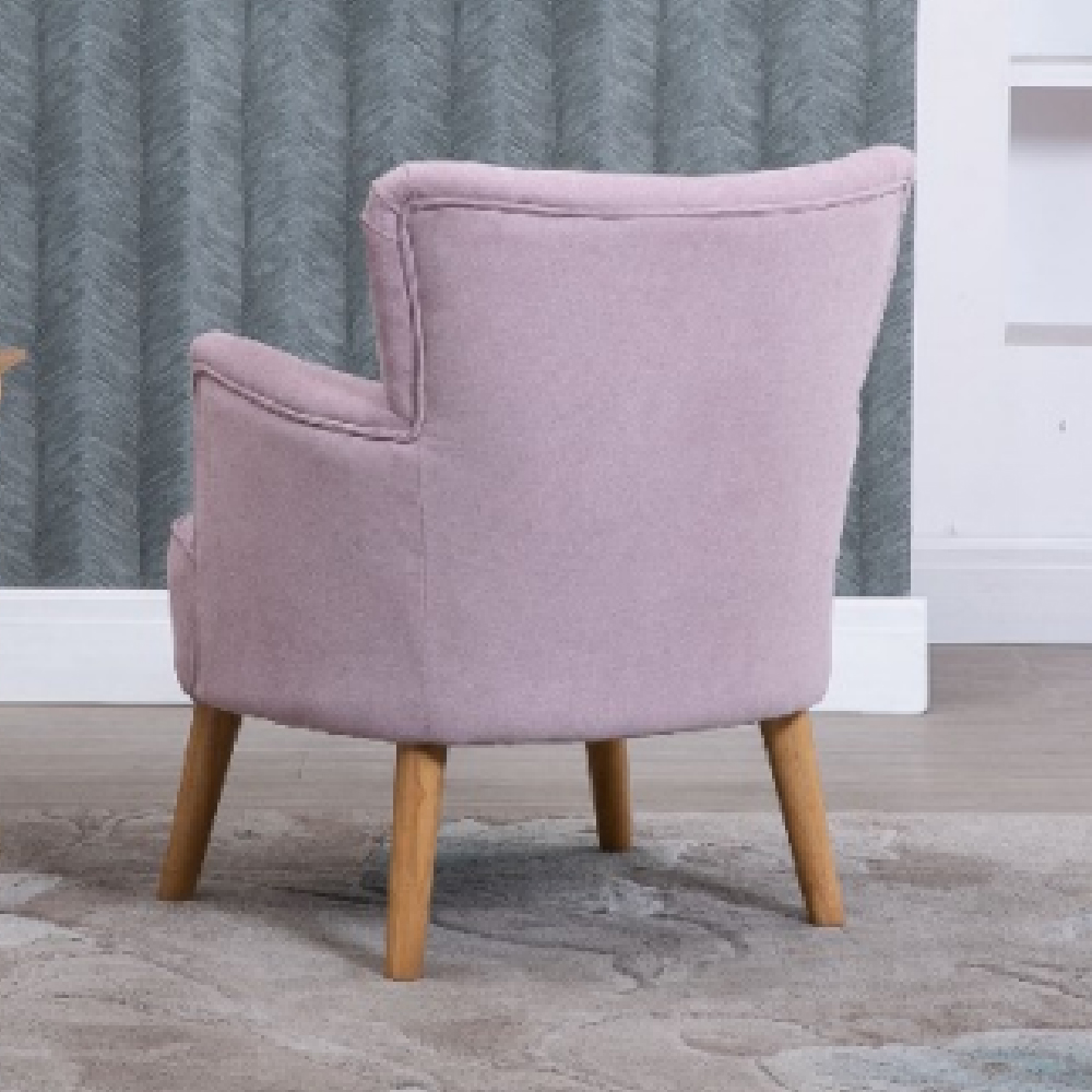 Krabi Fabric Armchair With Oak Legs In Violet
